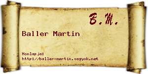 Baller Martin névjegykártya